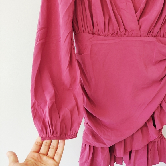 Missguided FRILL WRAP BODYCON MINI DRESS - NWT - Picture 5 of 12